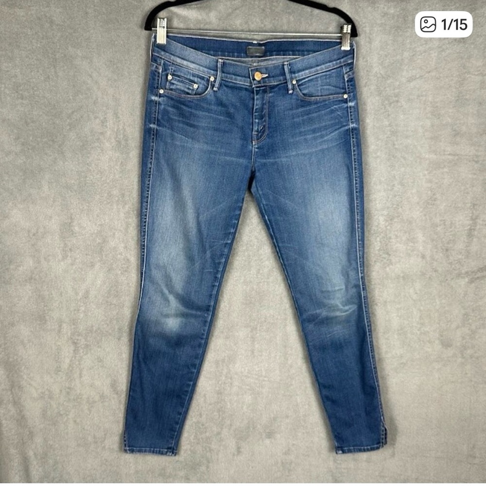 Mother Jeans Womens 29 Blue The Vamp Spiked Heels To Tractor Heels Stretch Denim